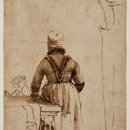 31 PB Vrouw in kostuum, op de rug gezien (&#39;Geertje Dirkcx&#39;), collectie Teylers Museum