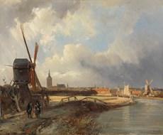 Cornelis Springer (1817 – 1891), Gezicht op Den Haag, ca. 1851 LR