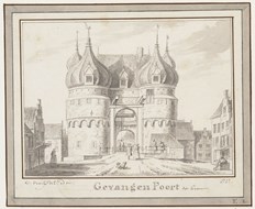 Cornelis Pronk (1691-1759) , ‘Gevangenpoort tot Hoorn. De oude Oosterpoort te Hoorn, van buiten’, 1727