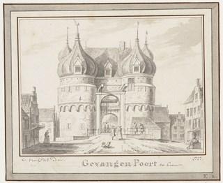 Cornelis Pronk (1691-1759) , ‘Gevangenpoort tot Hoorn. De oude Oosterpoort te Hoorn, van buiten’, 1727