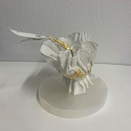 Gerda S Flos ferox 8x10x17cm katoen rijggaren 23.75 karaat bladgoud € 95 seleniet plateau €20 